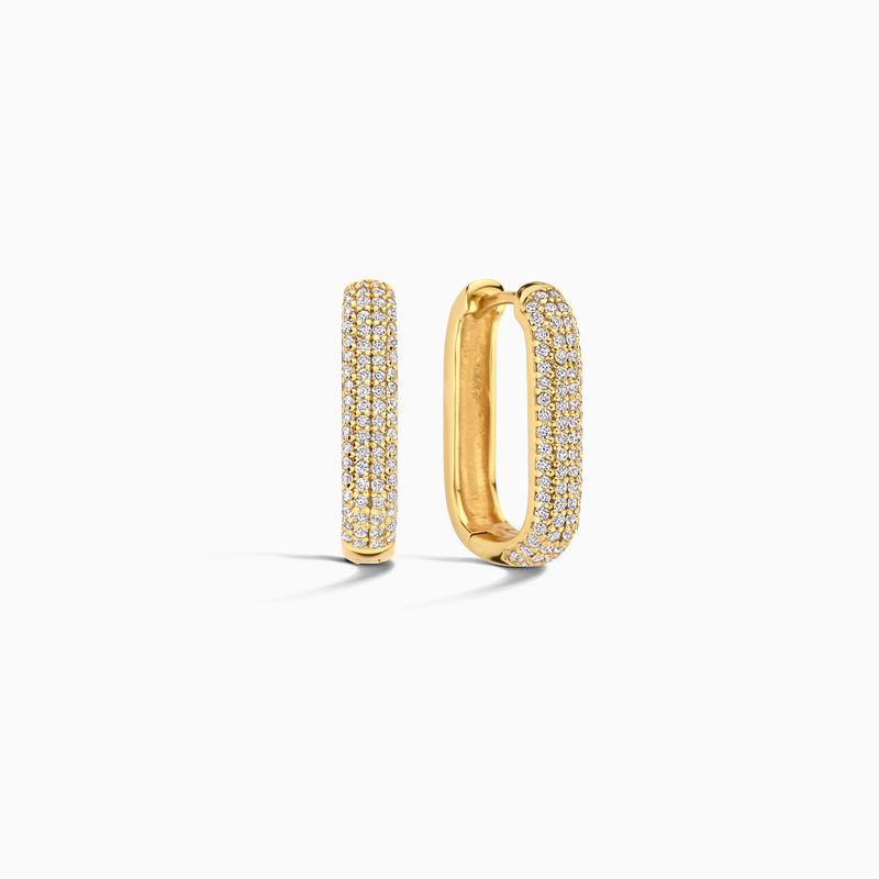 Ellen - Gold Icon Pavé Hoop Earrings