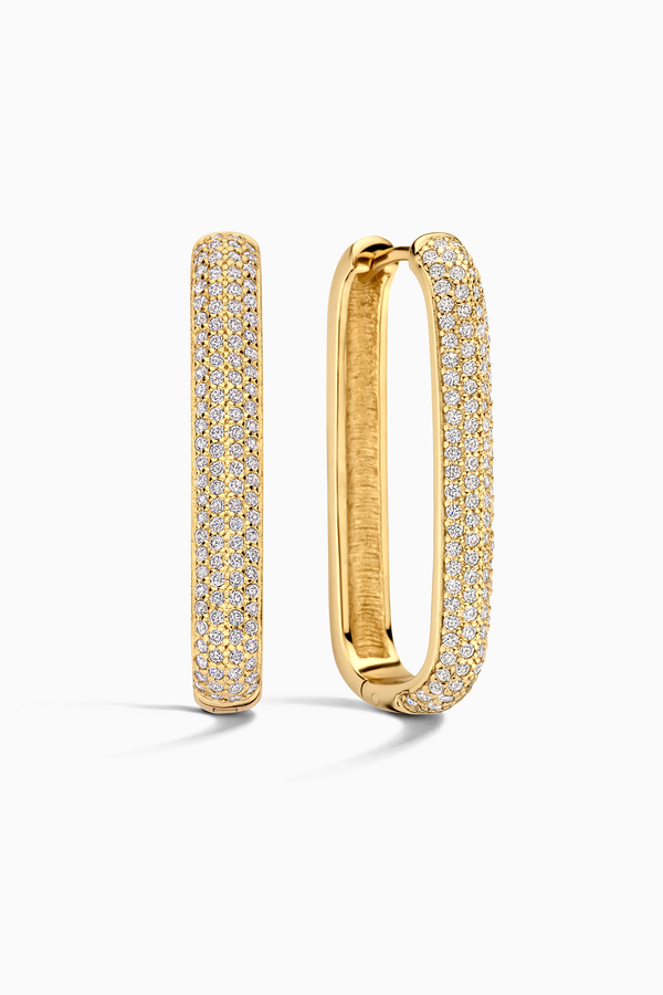 Diana - Gold Large Icon Pavé Hoop Earrings
