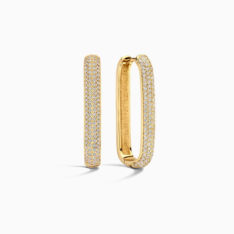 Diana - Gold Large Icon Pavé Hoop Earrings