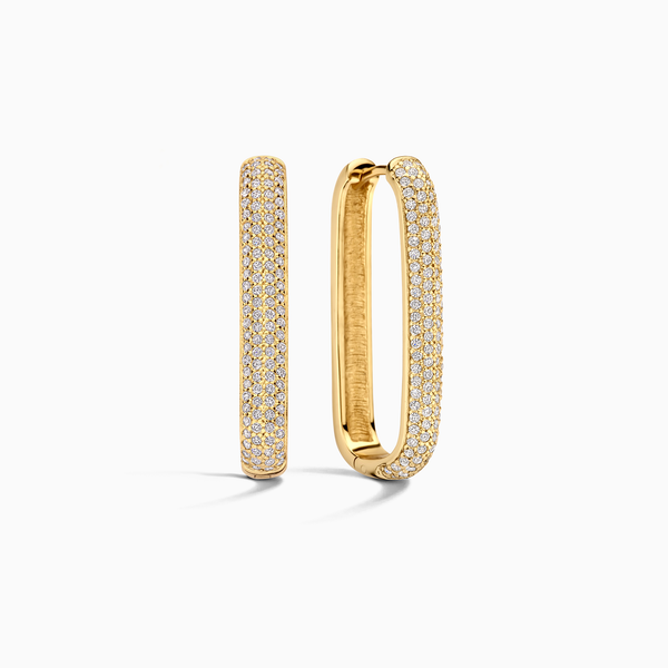 White Gold Large Icon Pavé Hoop Earrings