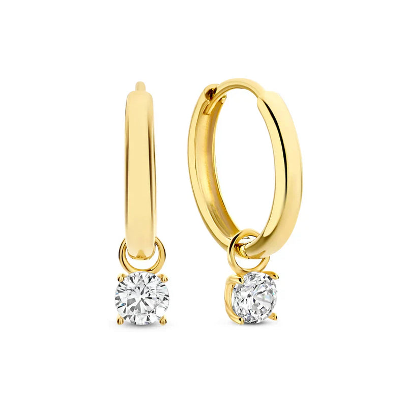 White Gold Moon Tears Stone Earring Set
