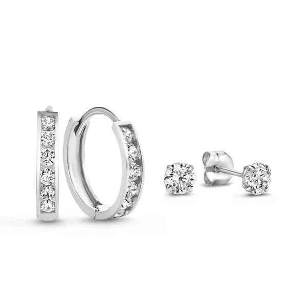 Gold Dara Brillane Stone Earrings Set