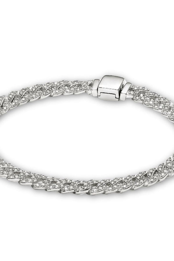 White Gold Moissanite Cuban Bracelet