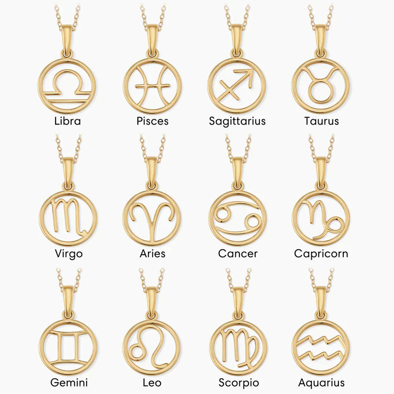 White Gold Zodiac Pendant Necklace