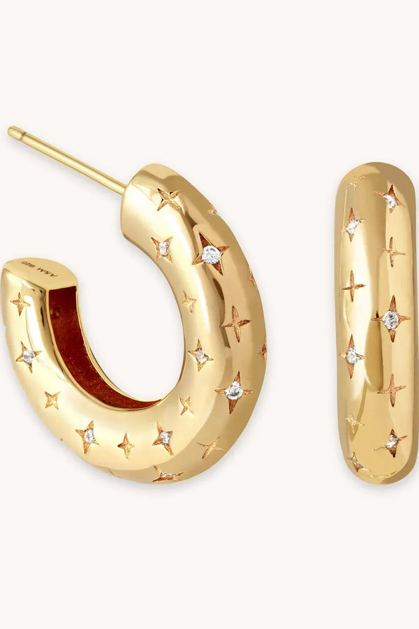 Alice - Gold Cosmic Hoop Earrings