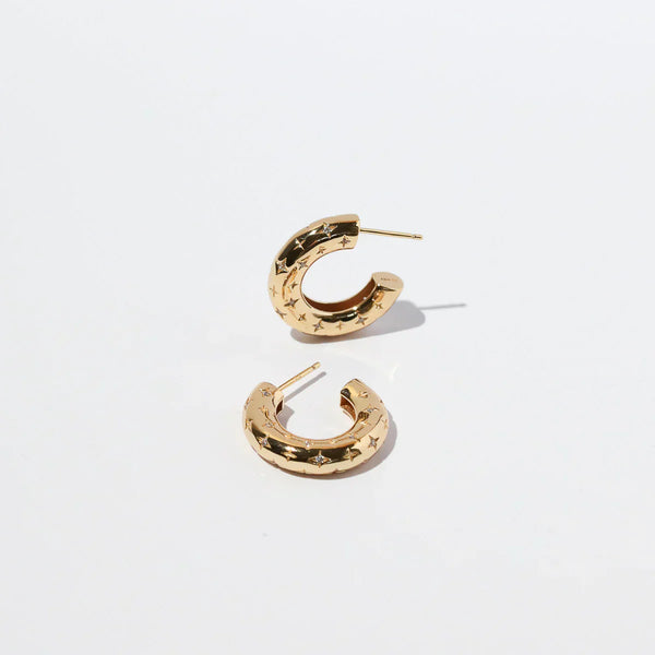 Alice - Gold Cosmic Hoop Earrings