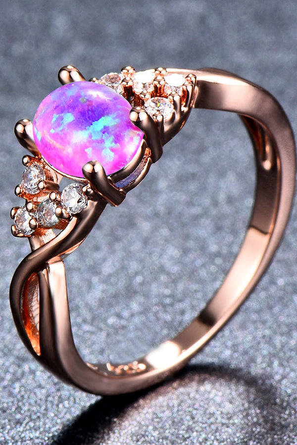 Sylva Moonhart Rose Gold Purple Ring