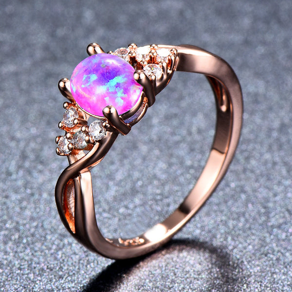 Sylva Moonhart Rose Gold White Ring