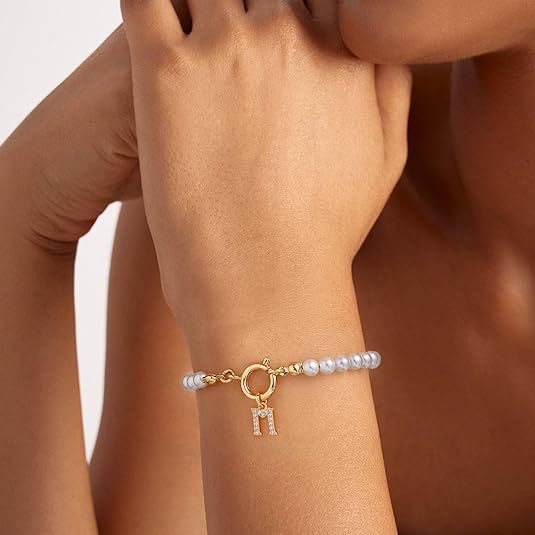Gold Auden Initial Key Bracelet