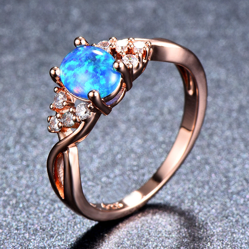 Sylva Moonhart Rose Gold White Ring