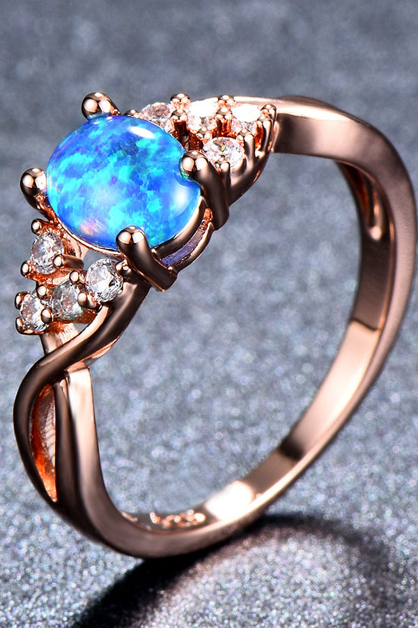 Sylva Moonhart Rose Gold Blue Ring