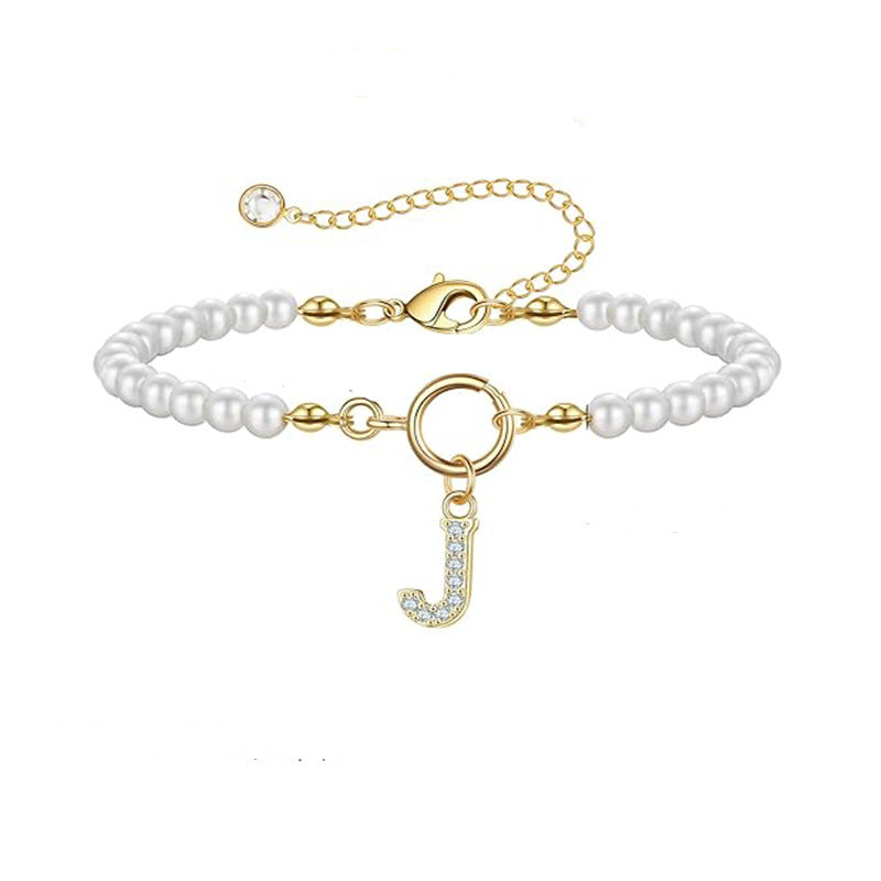 Gold Auden Initial Key Bracelet