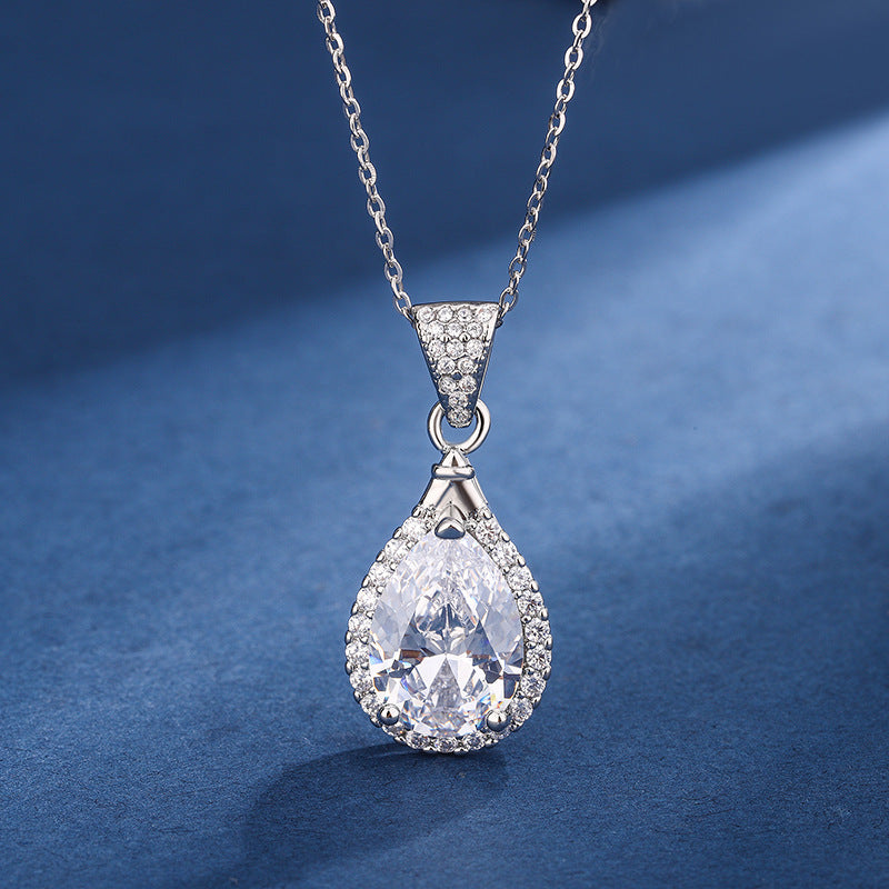 Aria - White Gold Teardrop Jewelry Set