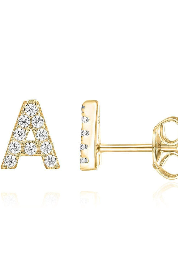 Gold Initial Earring - Single Piece