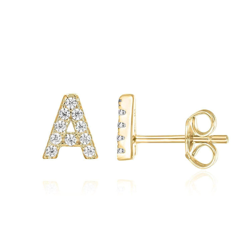 Andrea - Gold Initial Earring  Single Piece
