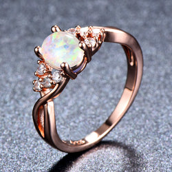 Sylva Moonhart Rose Gold White Ring
