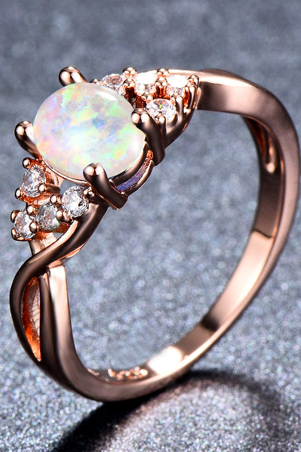 Sylva Moonhart Rose Gold White Ring