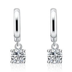 Aurora - Square Drop Earrings in White Gold