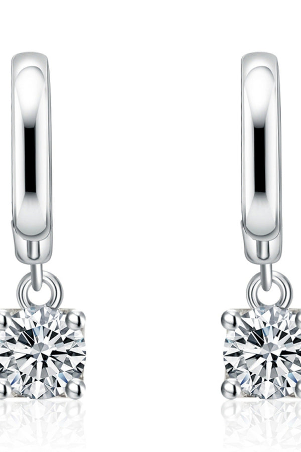 Aurora Square Drop Earrings in White Gold