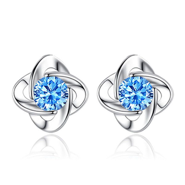 Seren Clover - Blue Loop Set in White Gold