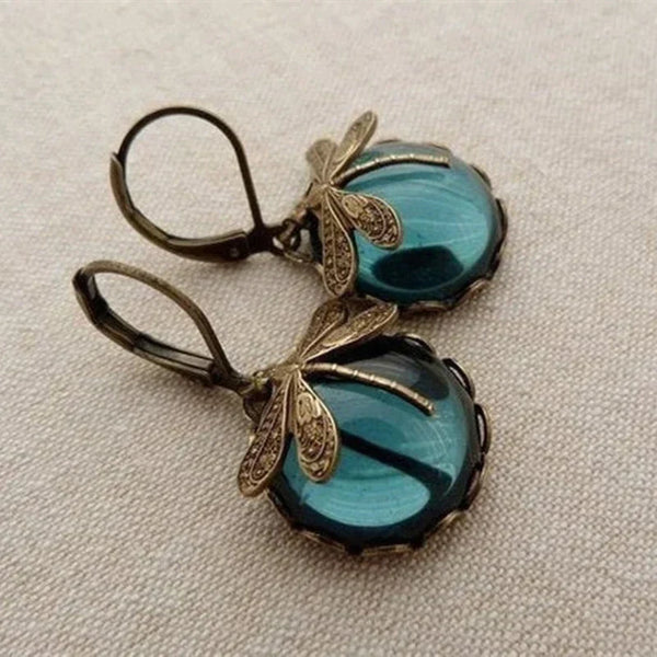Vintage-Inspired Gold Dragonfly Earrings