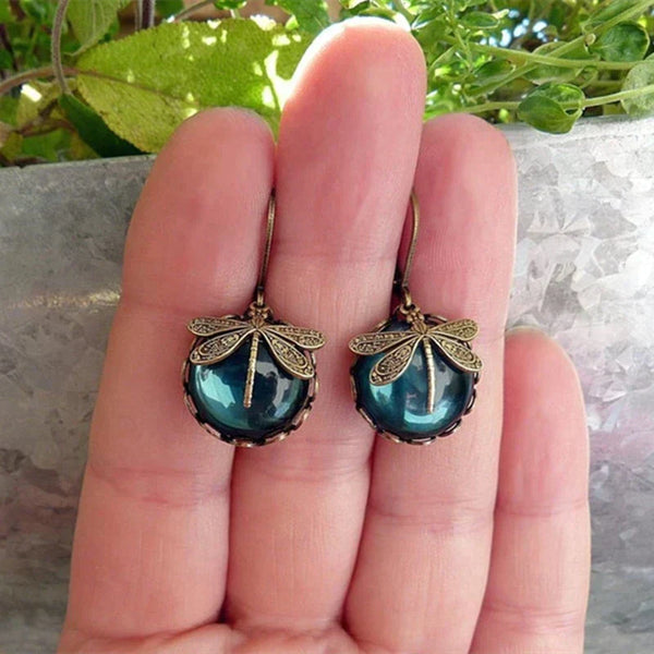 Vintage-Inspired Gold Dragonfly Earrings