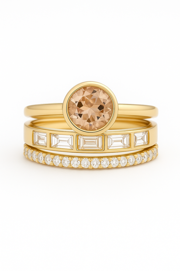 Hope - Gold Ring Set with Inlaid Crystals
