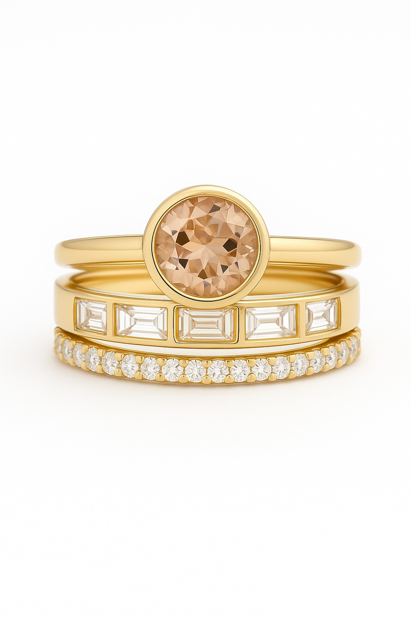 Hope - Gold Ring Set with Inlaid Crystals