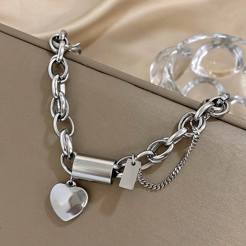 Audrey - Gold Chunky Heart Bracelet
