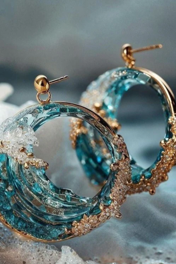 One-of-a-Kind Stormy Sea Earrings