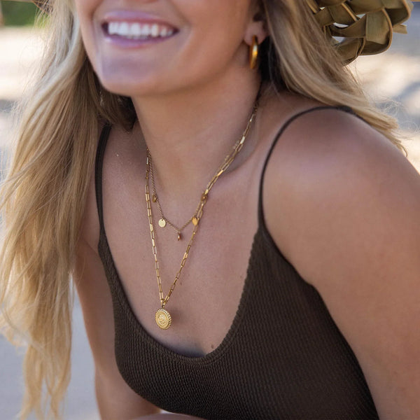 Gold Funky Buddha Pendant Necklace