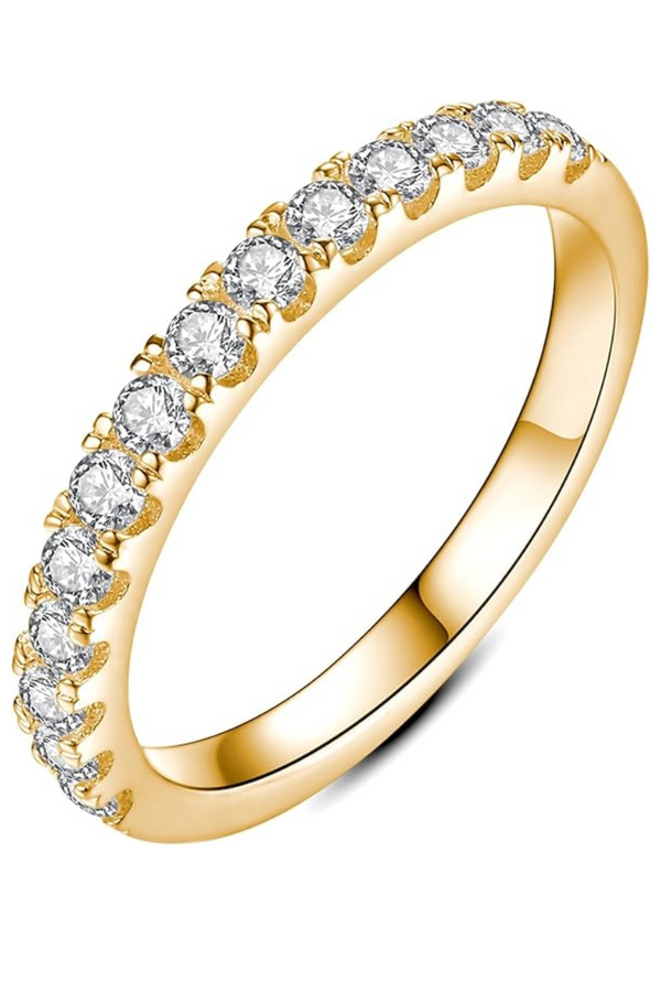 Brenda - Gold Moissanite Wedding Band