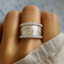 Delilah - Antique Silver Zirconia Ring