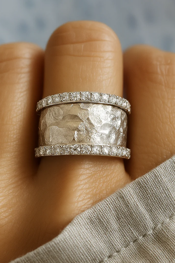 Delilah - Antique Silver Zirconia Ring