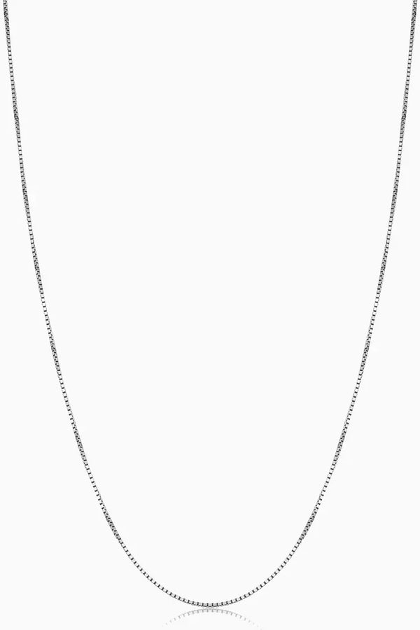 White Gold Bodega Box Necklace