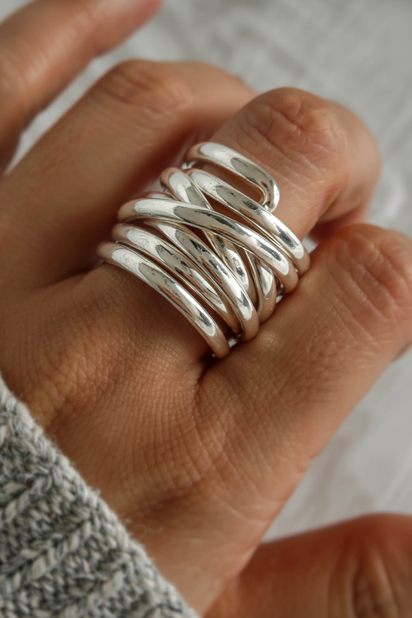 Bliss - Retro Chunky Silver Ring