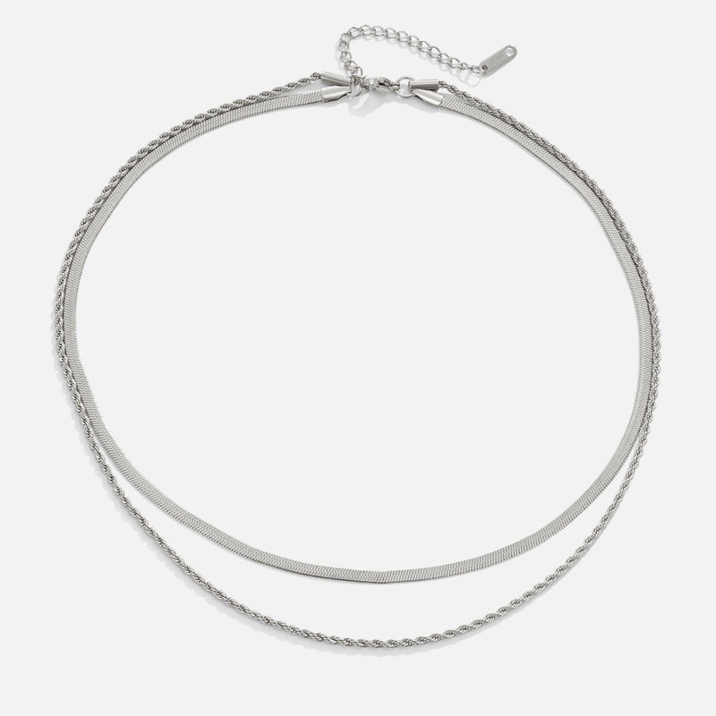 Layered Silver Necklace by Alexandra