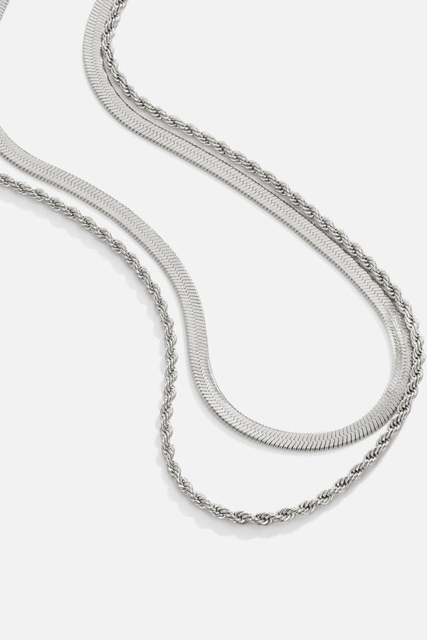 Layered Silver Necklace by Alexandra