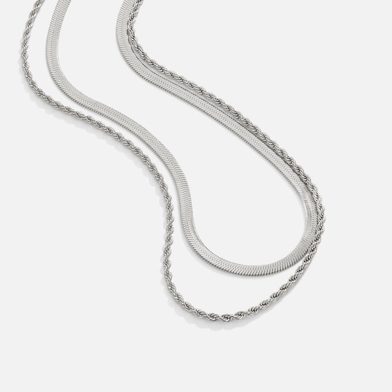 Layered Silver Necklace by Alexandra
