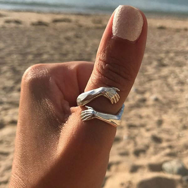 Flexible Silver Embrace Ring