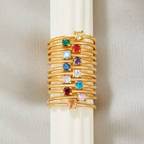 Deborah - Gemstone Birth Rings
