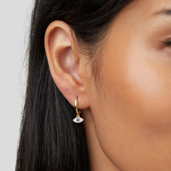 Sie Drop Earrings with Eye Design