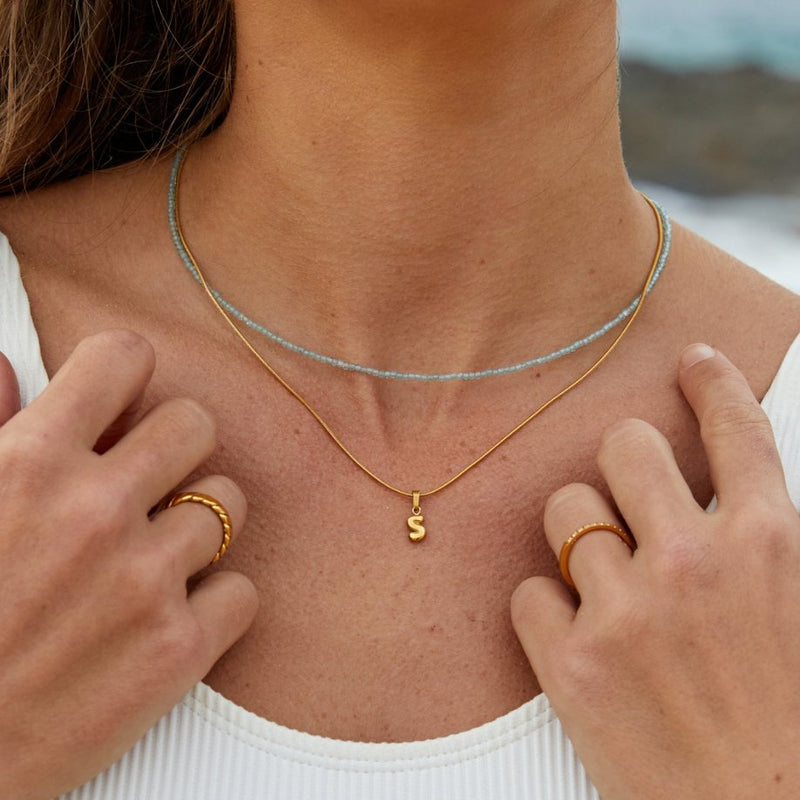 Ashley - Stylish Bubble Letter Pendant Necklace