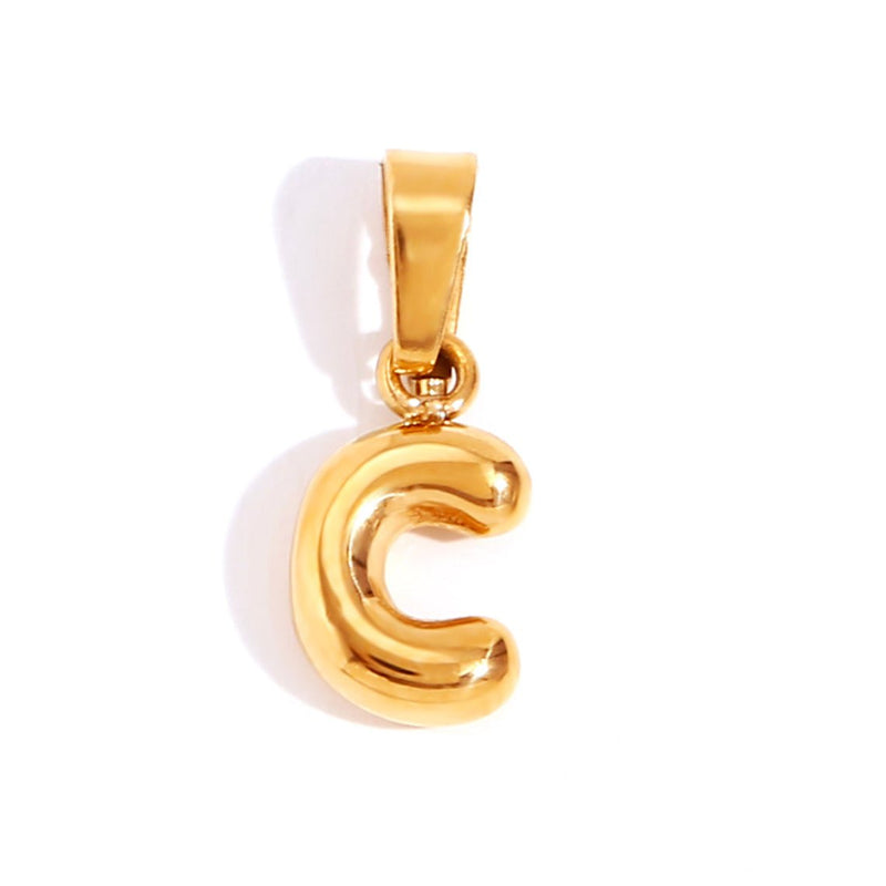 Ashley - Stylish Bubble Letter Pendant Necklace