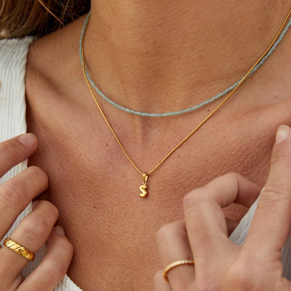 Ashley - Stylish Bubble Letter Pendant Necklace