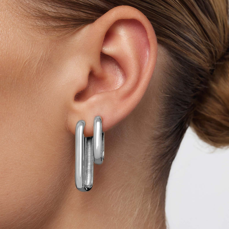 White Gold Iconic Hoop Earrings