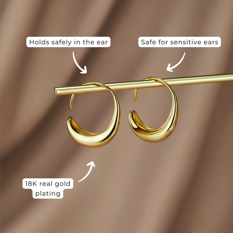 Cina - Dangle Hoop Earrings