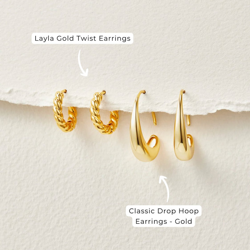 Cina - Dangle Hoop Earrings