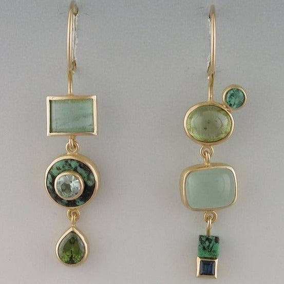 Courtney - Retro Green Earrings