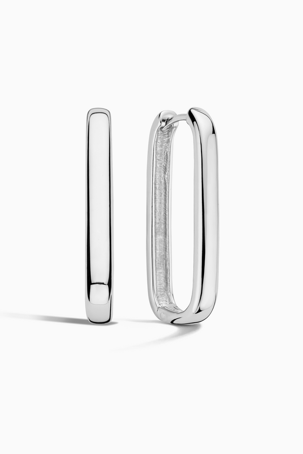 White Gold Large Icon Hoop Earrings
